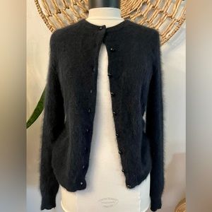 VTG SUPER Soft Angora Blend Black Cardigan Vintage